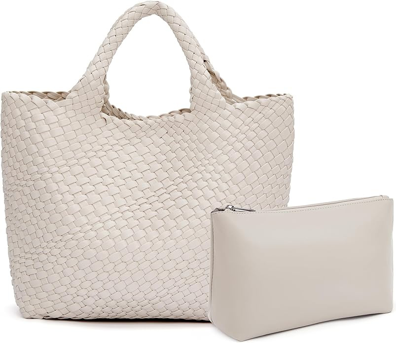 BISON SPIRIT Woven Bag for Women Tote bag with Large capacity Handmade Shoulder bag with Purse Fa... | Amazon (US)