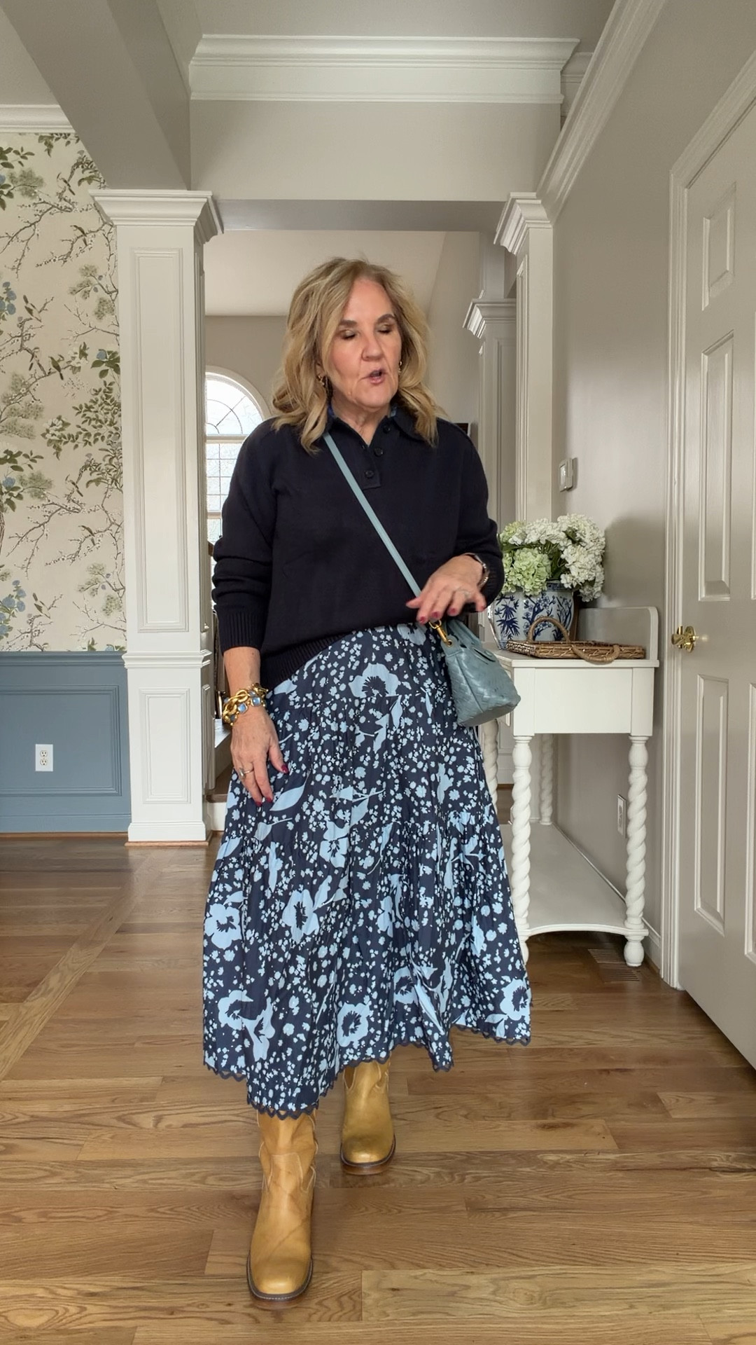 Ann Taylor tryon. Oh my these are great just check out my sizing recommendations below
Floral blouse size medium
Floral skirt medium petite
Navy blazer size 10, petite
Printed jeans, size 8 petite and they do not have any stretch. Eight petite gave me a little bit of rum for movement through the tummy and the bum area so I’d say they’re true to size. But if you don’t like jeans that don’t have stretch. These aren’t for you. I love them!
Polo a collar sweater size medium
Leisure set I’m wearing a medium in the top and a medium petite in the bottom. If you’re getting the light color, I would size up in the bottom.
Denim shirt jacket is a heavier denim. It’s definitely not a shirt to be tucked in. It’s very structured and I love it as a jacket. I did size up to a large and I’m glad I did.

New arrivals spring styles, new denim, baby shower dress spring skirt, vacation outfit outfits

#LTKPetite #LTKOver40 #LTKSaleAlert