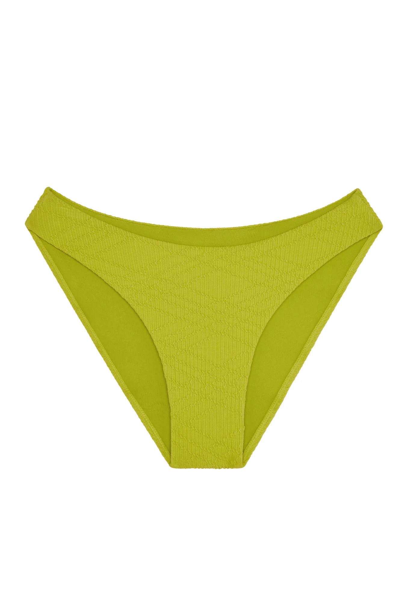 Seychelles Bottom - Chartreuse Summer Plaid (Modest Coverage) | Monday Swimwear