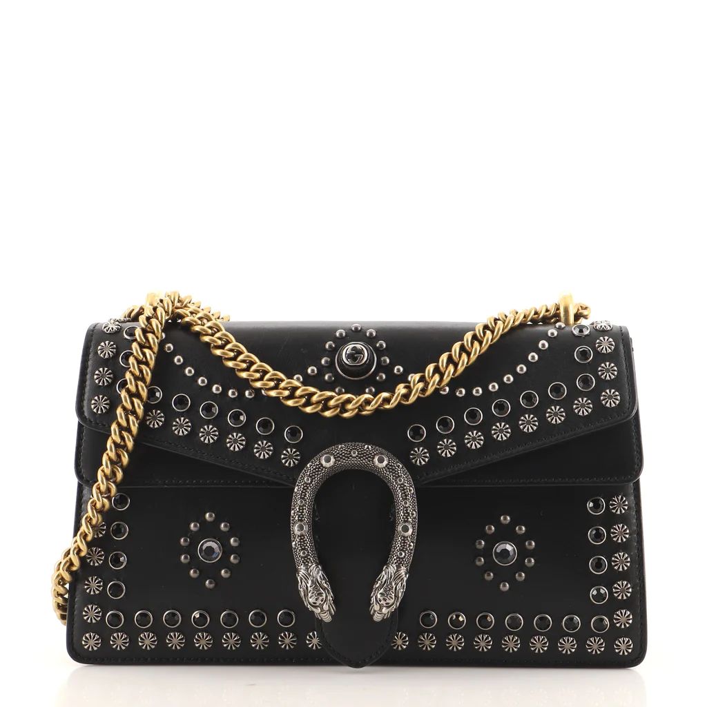 Gucci Dionysus Bag Studded Leather Small Black 1287221 | Rebag