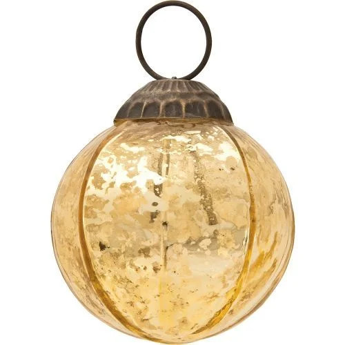 2" Gold Penina Mercury Glass Ball Ornament Christmas Decoration | Walmart (US)