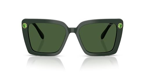 Swarovski SK6032 Sunglasses, Green/Dark Green, 55 mm | Amazon (US)