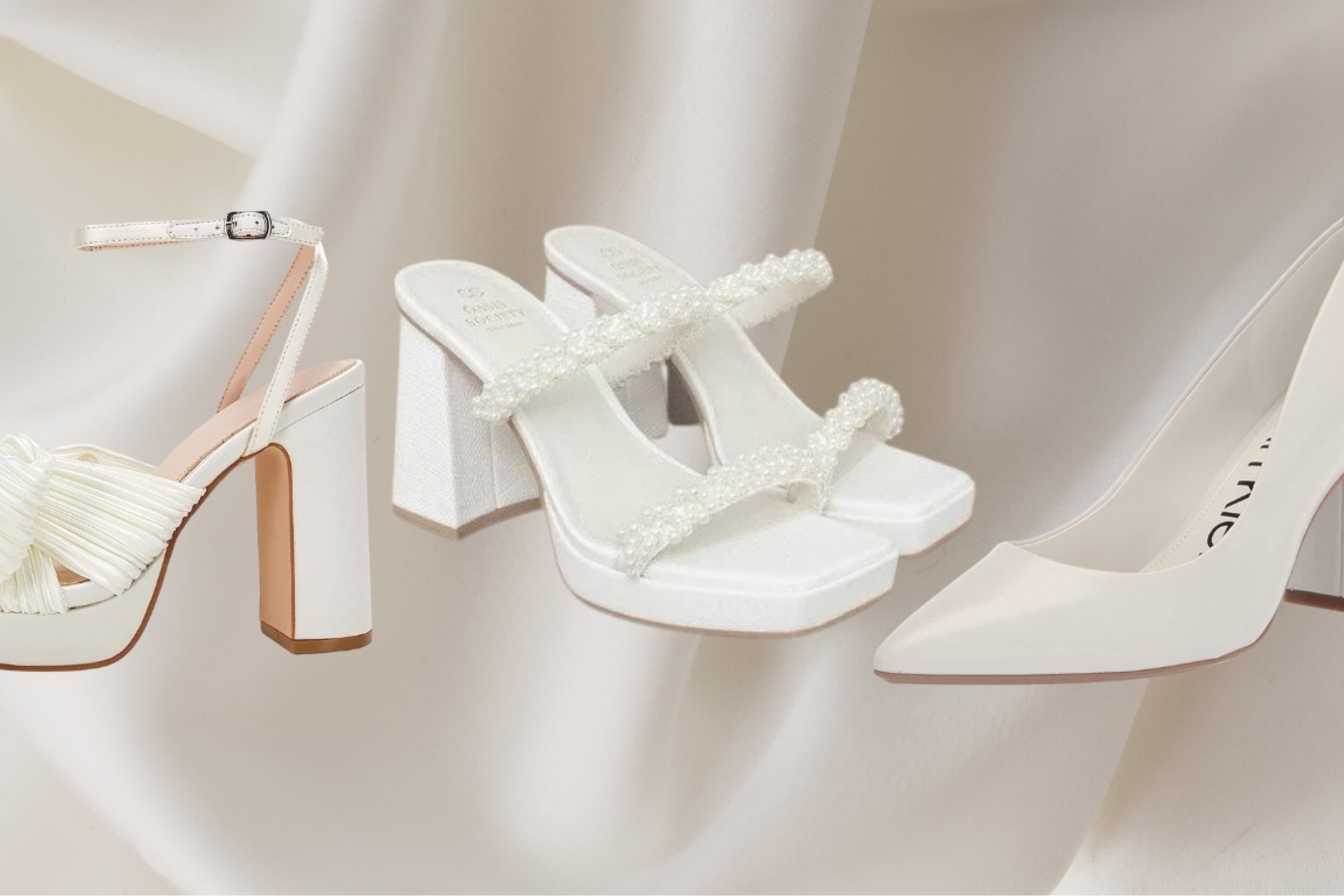 Absolutely obsessed with all three pairs of shoes I chose for each of my bridal events. 
Left: Bach Party
Middle: Bridal Shower 
Right: Wedding Day 🤍

#LTKwedding #LTKstyletip #LTKshoecrush