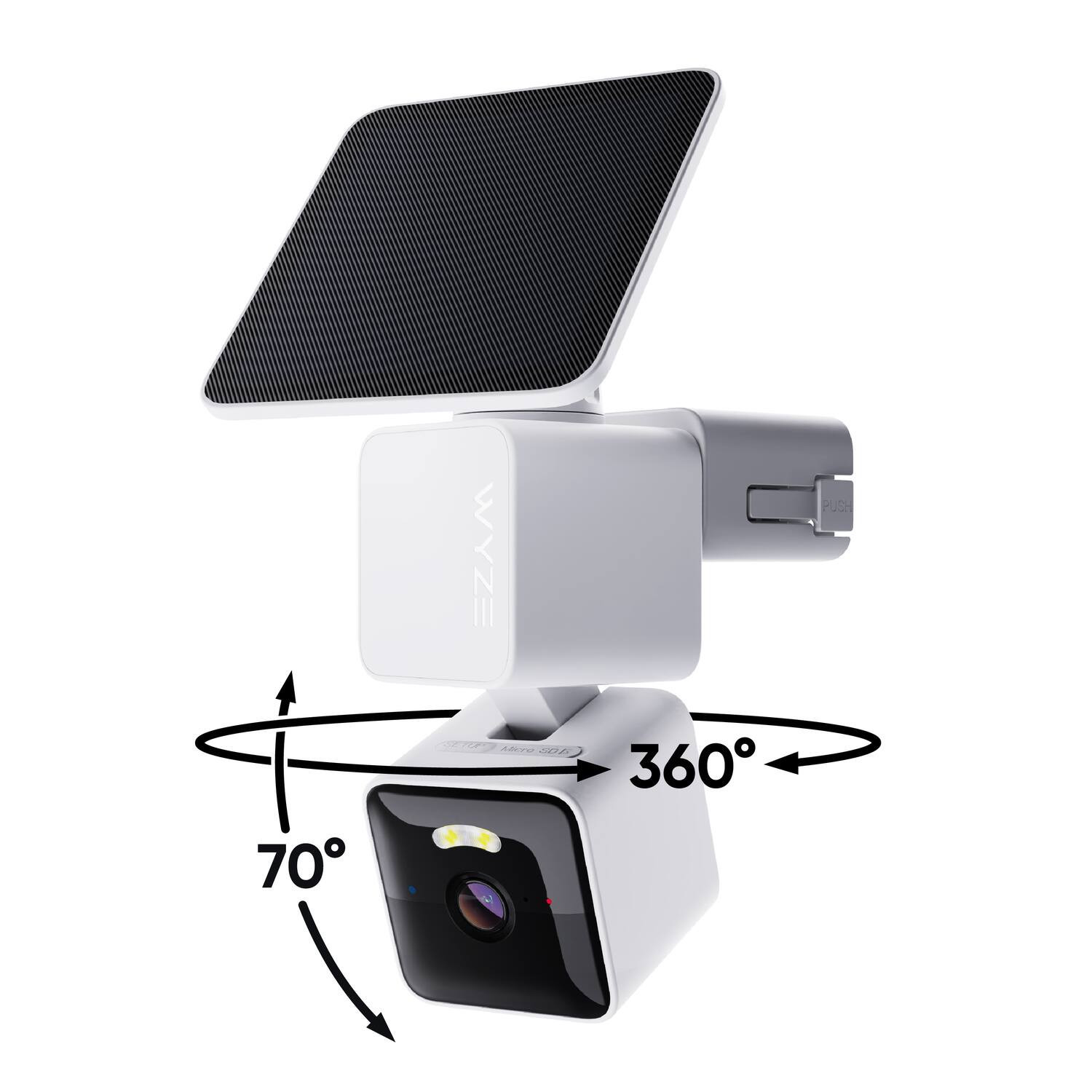 Wyze - Solar Cam Pan - Solar Powered 2K Outdoor Security Camera with 360° Pan/Tilt & AI Person Tracking - White | Best Buy U.S.