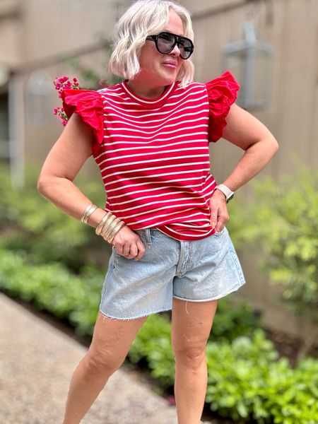 How cute is this top?! The sleeves ❤️ This Avara top is perfect for the 4th! These are great denim shorts for summer too.

Code “WANDA15"

#LTKFindsUnder50 #LTKOver40 #LTKMidsize