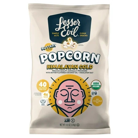 Lesserevil, Organic Popcorn, Himalayan Gold, Gluten-Free, 4.6oz | Walmart (US)