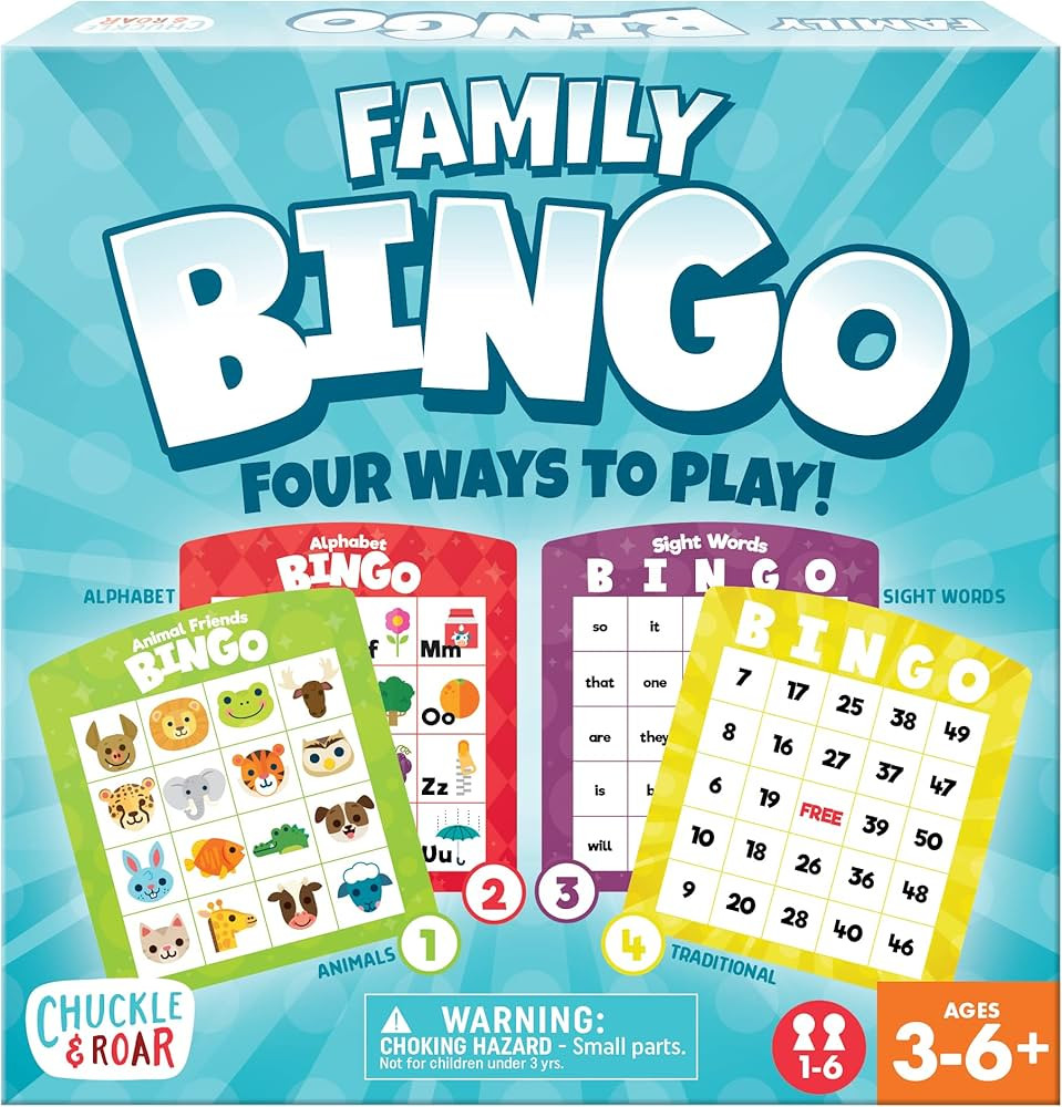 Chuckle & Roar - Family Bingo - Game Night Staple - Counting and Matching Skills for Kids - Class... | Amazon (US)