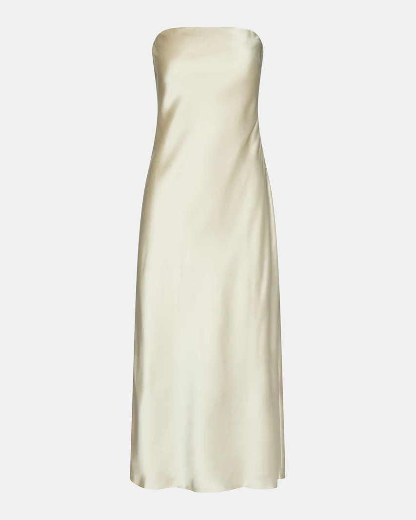 JESSAMINE Dress Ivory | Women's Strapless Flowy Maxi Dress | Steve Madden (US)
