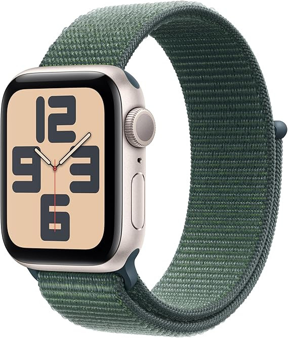 Apple Watch SE (2nd Gen) [GPS 40mm] Smartwatch with Starlight Aluminum Case with Lake Green Sport... | Amazon (US)