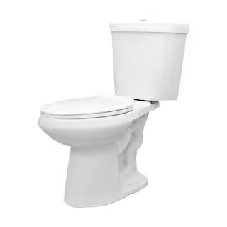 Glacier Bay 2-piece 1.1 GPF/1.6 GPF High Efficiency Dual Flush Complete Elongated Toilet in White... | The Home Depot