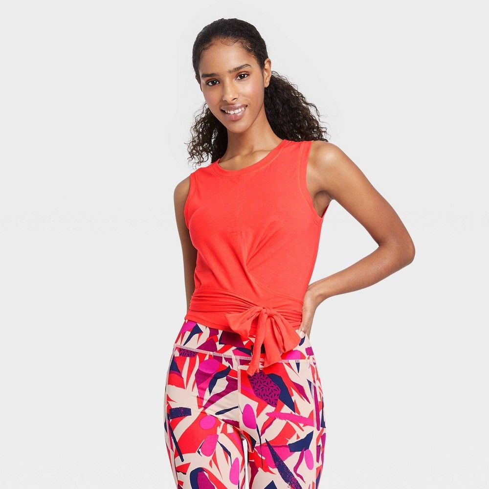 J. Dow Fitness Black History Month Women's Cropped Tank Top - Coral Orange L | Target