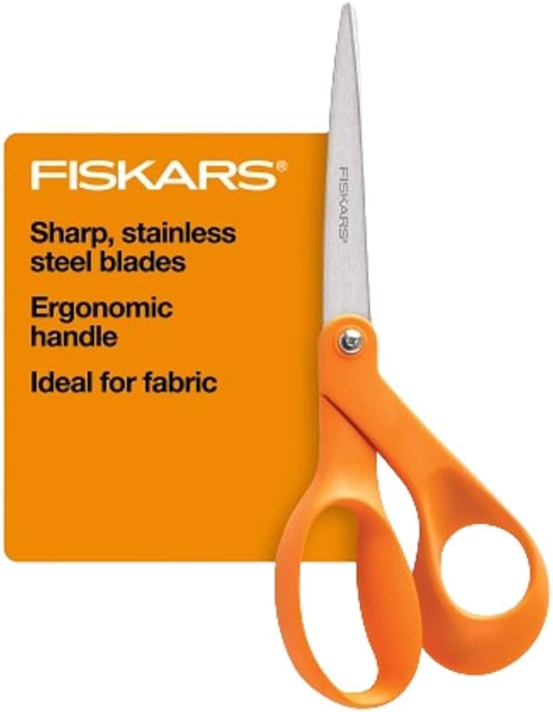 Fiskars Original Orange-Handled Scissors - Ergonomically Contoured - 8" Stainless Steel - Paper a... | Amazon (US)