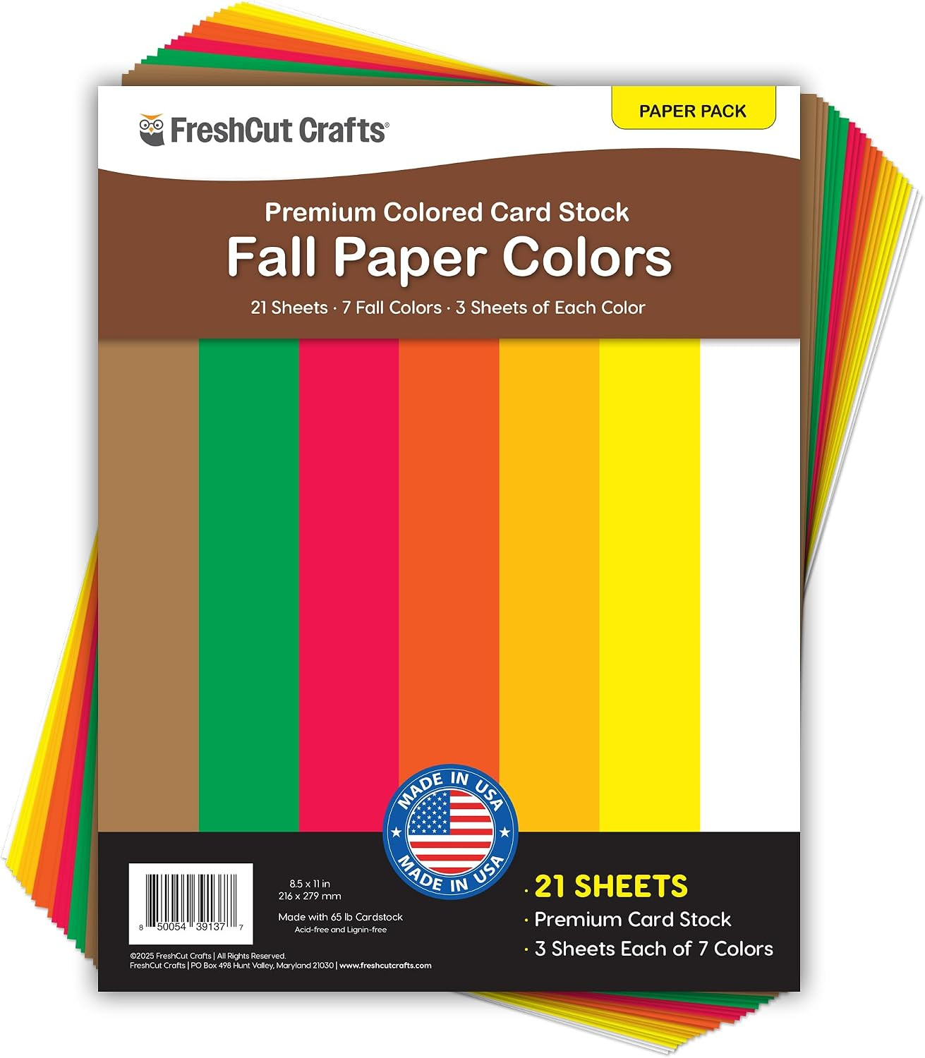 Fall Cardstock Paper, 21 Sheets, 7 Colors, 8.5x11 | Amazon (US)
