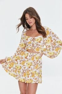 Cutout Floral Print Mini Dress | Forever 21 (US)