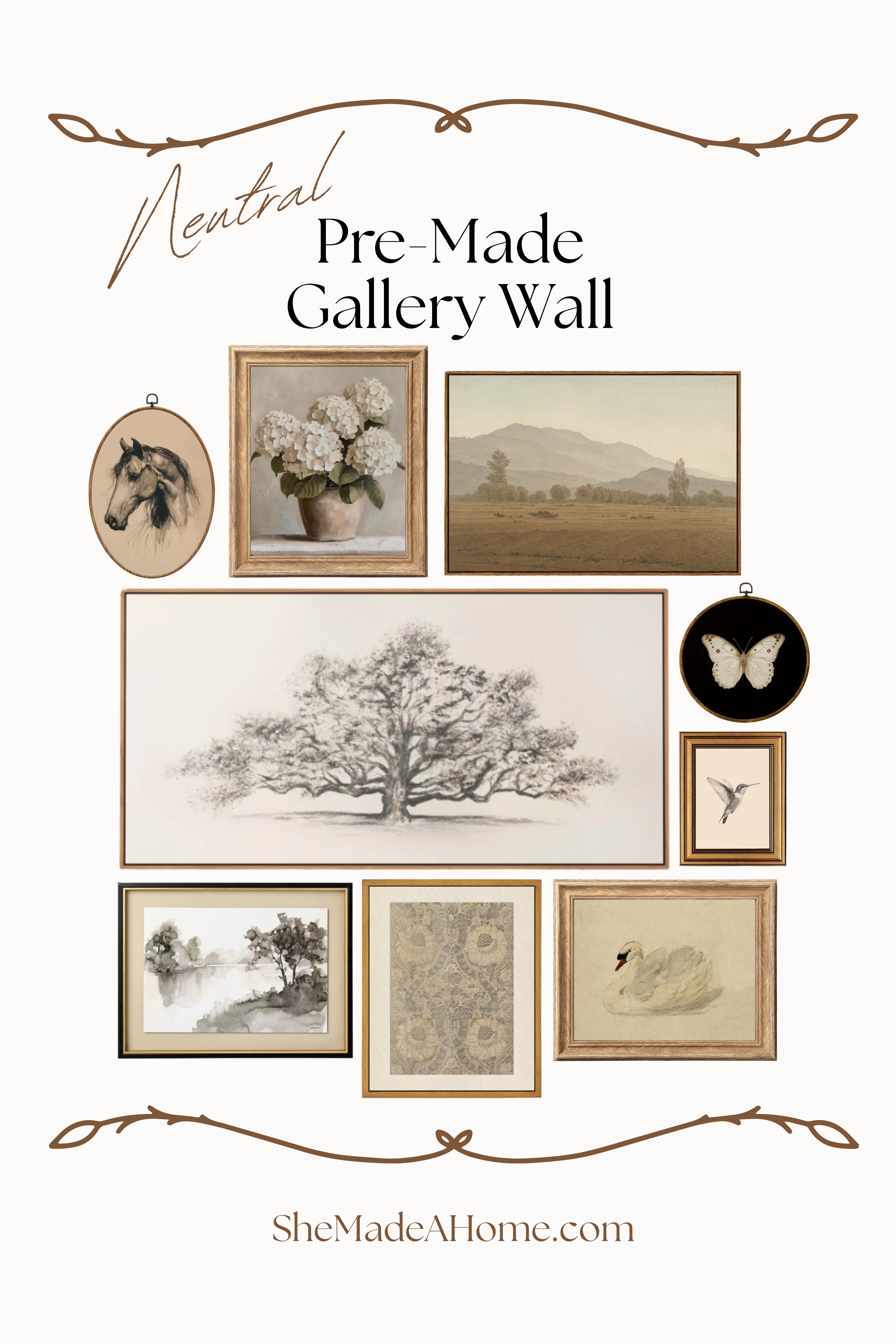 🤍 Neutral Pre-Made Gallery Wall 🤍
Love a calm, timeless look? This neutral pre-made gallery wall is filled with soft, serene tones — perfect for adding quiet beauty to any space. Featuring delicate sketches, botanical prints, and light wood frames, this curated collection brings a sense of balance and sophistication to your home without feeling boring.

✨ Shop the full set below and create your peaceful, collected wall in minutes!

#NeutralGalleryWall #GalleryWallInspo #CuratedHome #CollectedLook #TimelessDecor #LTKHome #HomeDecorInspo #VintageInspiredHome #InteriorGoals #HomeDesignLovers 

 #LTKHome #LTKFindsUnder50 #LTKFindsUnder100