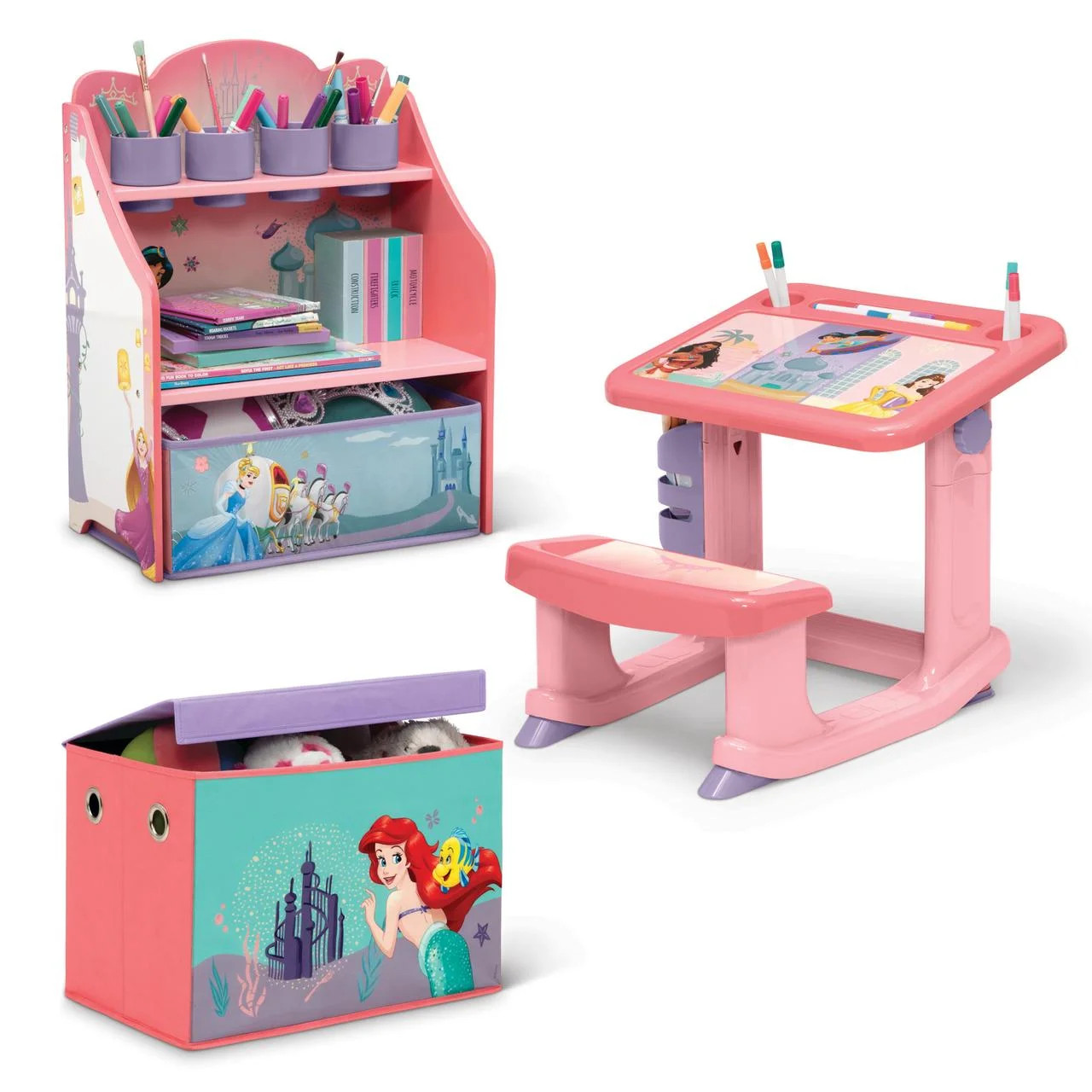 Disney Princess 3-Piece Art & Play Toddler Room-in-a-Box by Delta Children – Includes Draw & Pl... | Walmart (US)