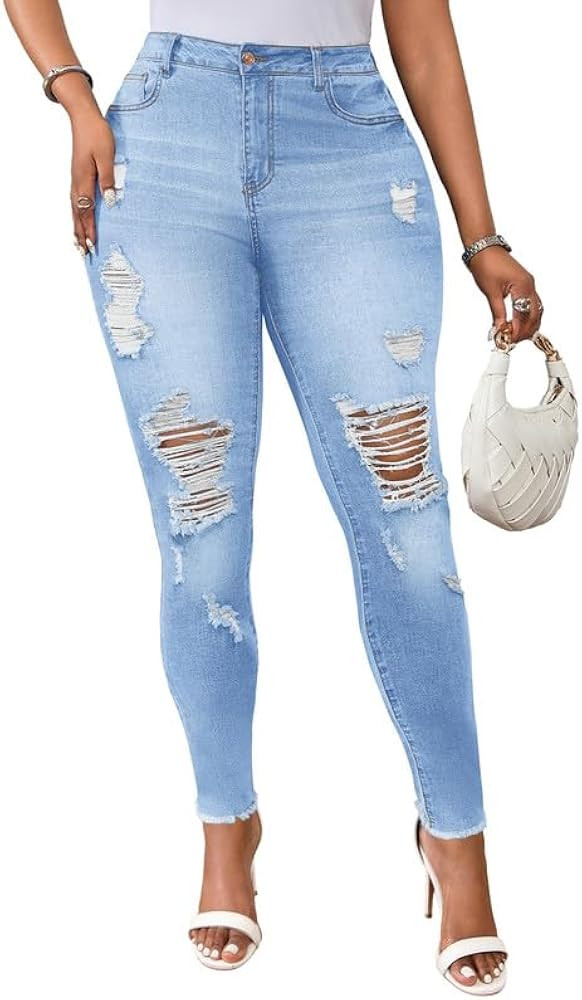 Women's Super Stretchy Skinny Jeans Classic High Waisted Denim Pants Work Pants 2026 | Amazon (US)
