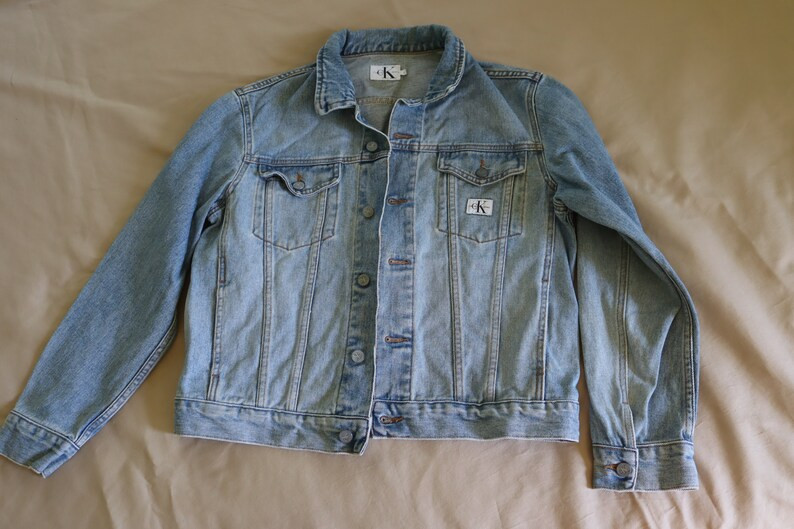 Vintage Calvin Klein Denim Jean Jacket Made in USA Large - Etsy | Etsy (US)