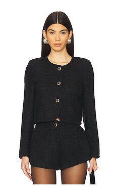 MAJORELLE Gabrielle Tweed Jacket in Black from Revolve.com | Revolve Clothing (Global)