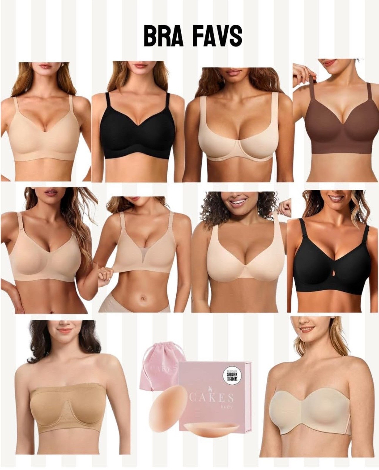 Most worn bras