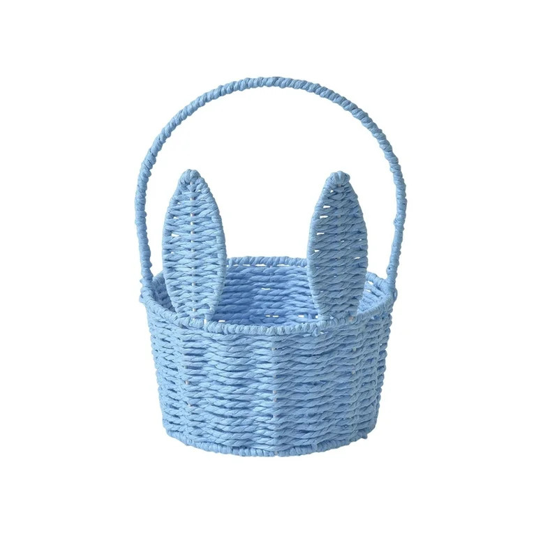 Large Easter Woven Bunny Basket with Long Ears, Storage Tote Bag for Eggs, Kids Gift, and Home De... | Walmart (US)