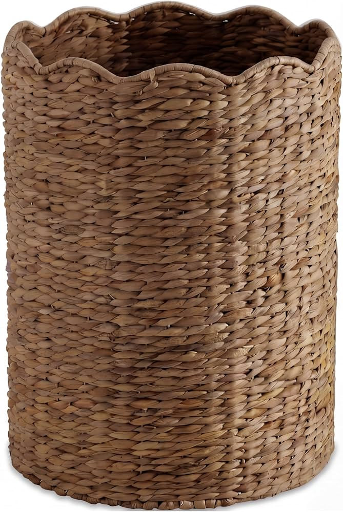 Best Choice Products Scalloped Laundry Large Round Hamper, Handwoven Laundry Basket for Clothes, ... | Amazon (US)
