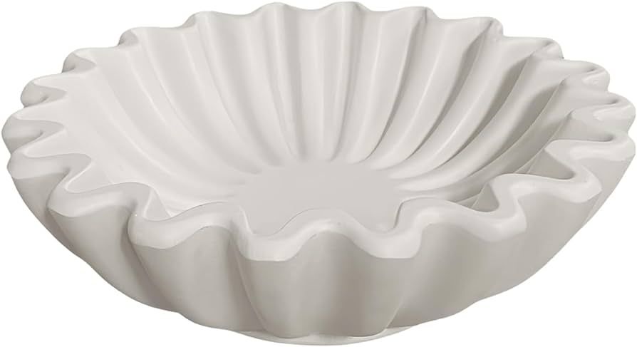 Exquisite Ruffle Decorative Bowl - Perfect for fruit bowl,coffe table decor,entry way table home ... | Amazon (US)