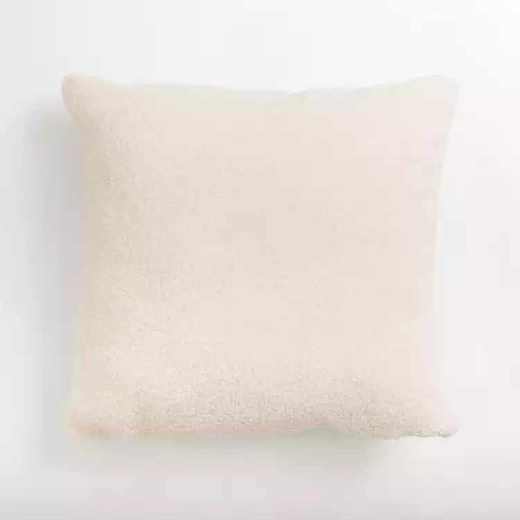 Teddy Fur Fluffy Ivory Throw Pillow | Kirkland's Home