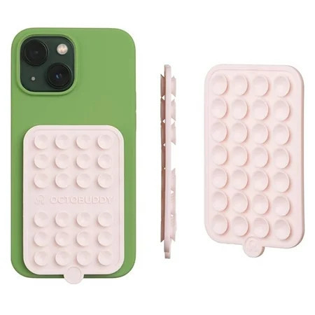 Double-Sided OCTOBUDDY Silicone Suction Phone Case Detachable Mount - Hands-Free, Strong Grip Holder for Selfies & Videos - iPhone & Android Compatible; Chalk Pink | Walmart (US)