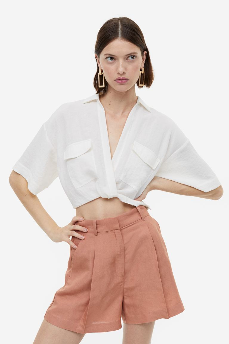 Linen-blend Bermuda shorts | H&M (UK, MY, IN, SG, PH, TW, HK)