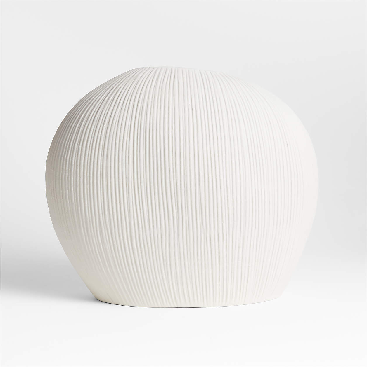 Alura Low-Wide Cream White Porcelain Vase + Reviews | Crate & Barrel | Crate & Barrel