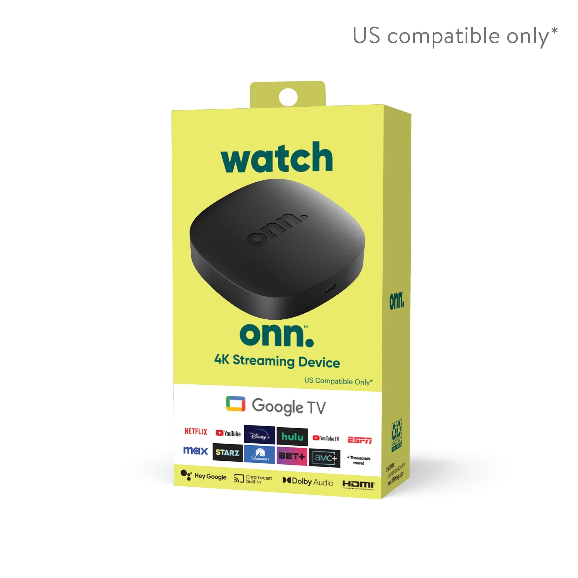 onn. Google TV 4K Streaming Box (New, 2023), 4K UHD Resolution | Walmart (US)