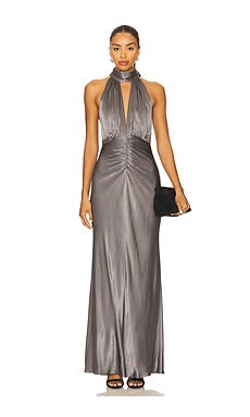 Shona Joy Agnes Halter Neck Maxi Dress in Graphite from Revolve.com | Revolve Clothing (Global)