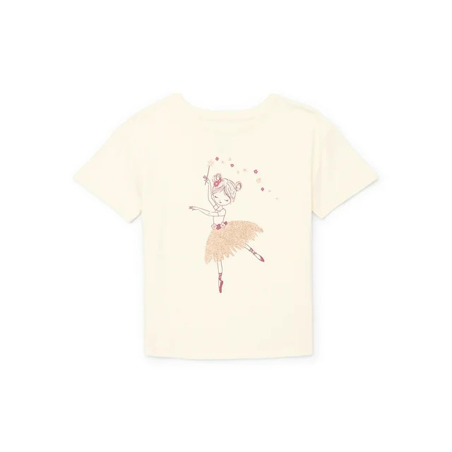 Wonder Nation Little Girls Short Sleeve Graphic Tee, Sizes 4-10 | Walmart (US)