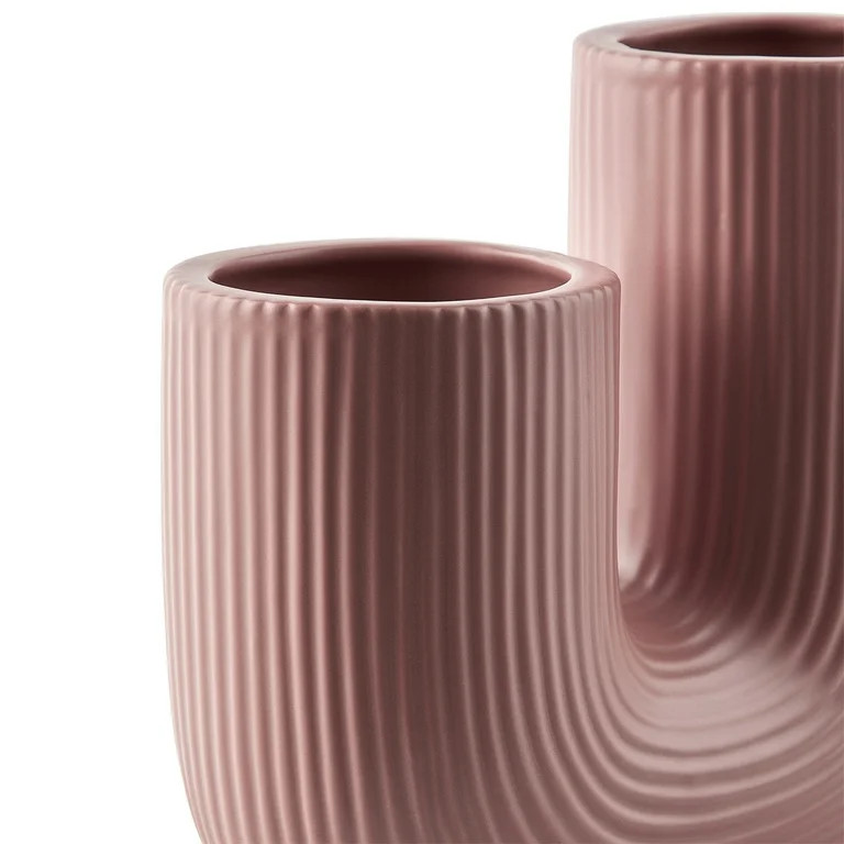 Beautiful 7" Fluted Ceramic Vase by Drew Barrymore, Rosé Pink | Walmart (US)