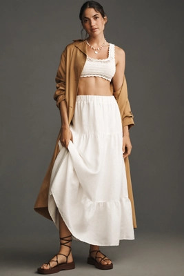 Sanctuary The Prairie Linen Tiered Maxi Skirt | Anthropologie (US)