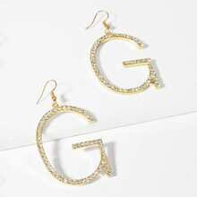 Letter Shaped Rhinestone Drop Earrings | ROMWE