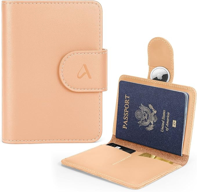 ALLIVE Genuine Leather Passport Holder, Rfid Passport Holder for Travel with AirTag Hidden, Passp... | Amazon (US)