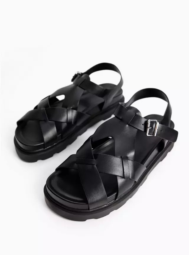 Black Chunky Cleated Sandals 3 | Tu Clothing