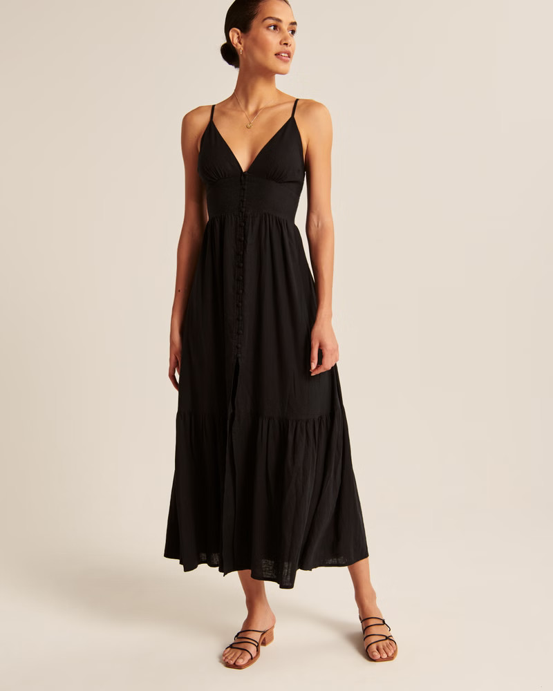 Button-Through Maxi Dress | Abercrombie & Fitch (US)