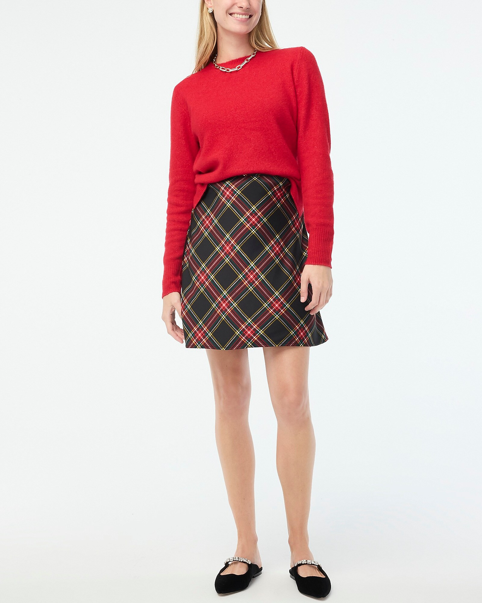 Tartan mini bias slip skirt | J.Crew Factory