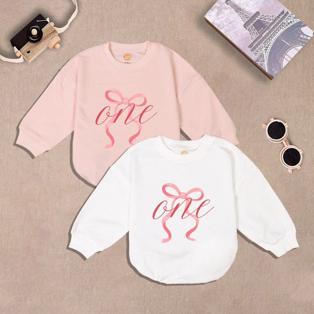 Pink Bow Birthday Baby Romper, Coquette Birthday Baby Bodysuit, Pink Bow Party, Baby Shower Gift,... | Etsy (US)