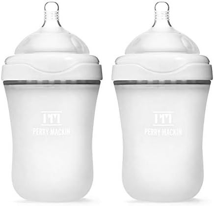 Perry Mackin Anti-Colic Silicone Baby Bottle, White, 9 Ounces (2-Pack) | Amazon (US)