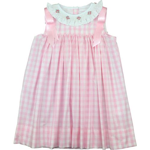 Pink Plaid Smocked Collar Dress - Shipping Late May | Cecil and Lou