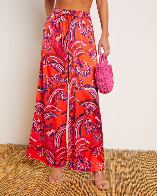 Azra Tropical Pocketed Wide Leg Drawstring Pant | VICI Collection
