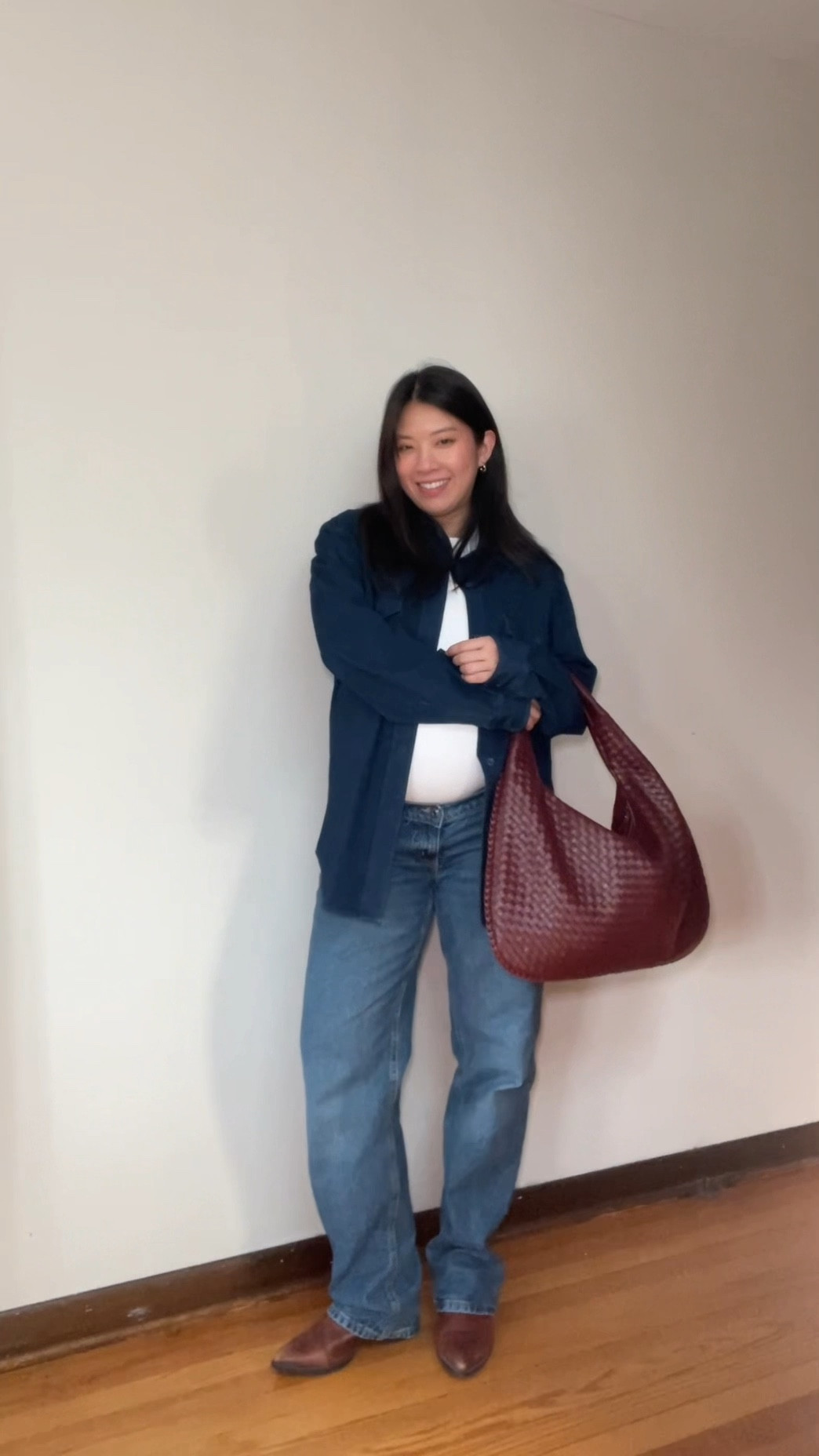 Outfit I wear when 33 weeks pregnant! The jeans are maternity jeans from H&M! Love the fit so much! Everything else is linked too 

#pregnancyoutfit #pregnancyoutfitideas #denimondenim #grwm 

#LTKSpringSale #LTKBump