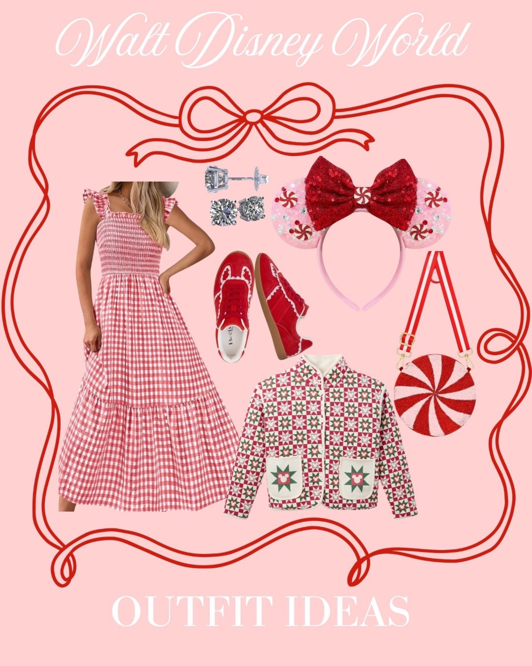 Disney World Outfit Ideas 
Magic Kingdom 
Epcot 
Hollywood Studios 
Animal Kingdom 
Florida 
Candy Cane 
Christmas 
Holiday 

#LTKGiftGuide #LTKTravel #LTKHoliday