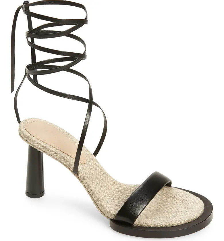Jacquemus Les Carre Rond Asymmetrical Leather Sandal | Nordstrom | Nordstrom