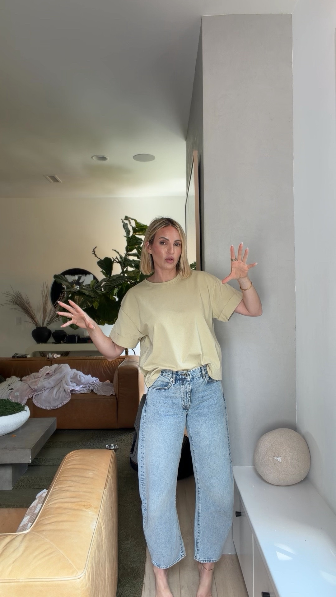 I sized down one size in the jeans. I’m wearing a medium in the T-shirt. ￼

#LTKootd #LTKstorytime #LTKOver40