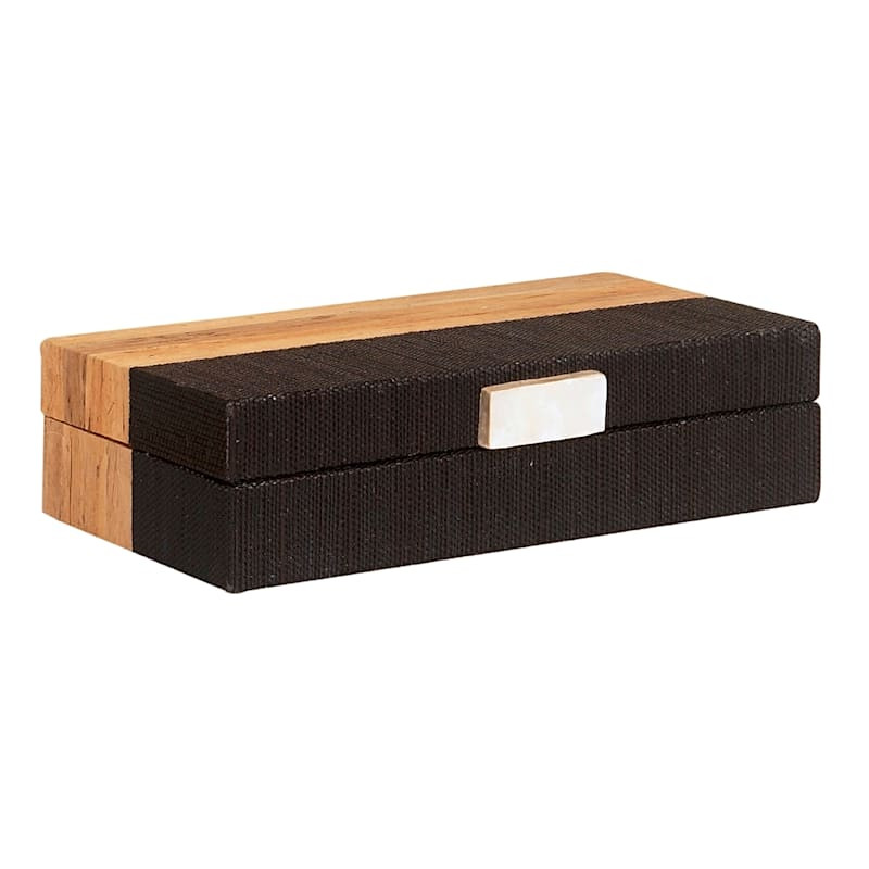 Crosby St. Black Water Hyacinth Decorative Box, 11x3 | At Home